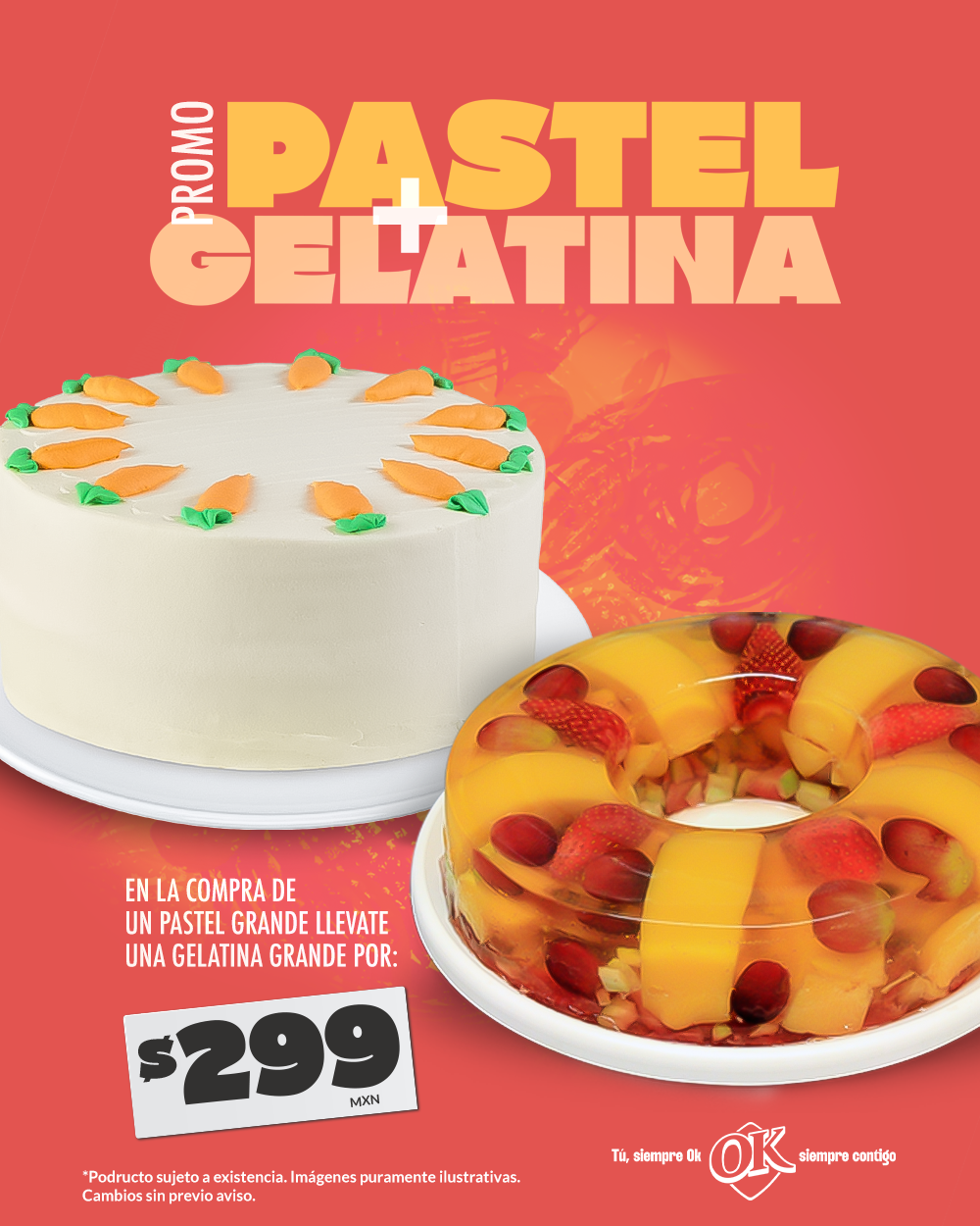Combo Gelatina y pastel grandes